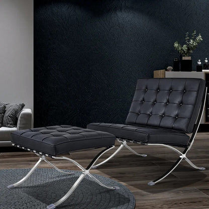 Lounge Chair: Inferno Genuine Leather Reclining Chaise Lounge