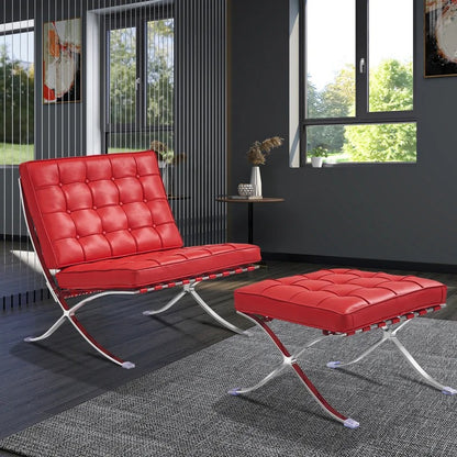 Lounge Chair: Inferno Genuine Leather Reclining Chaise Lounge