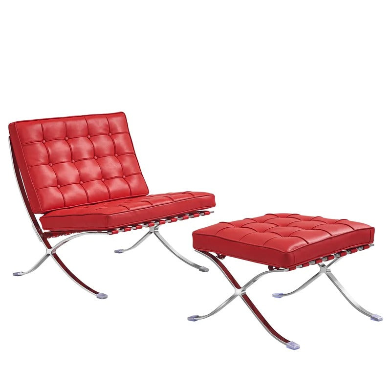 Lounge Chair: Inferno Genuine Leather Reclining Chaise Lounge