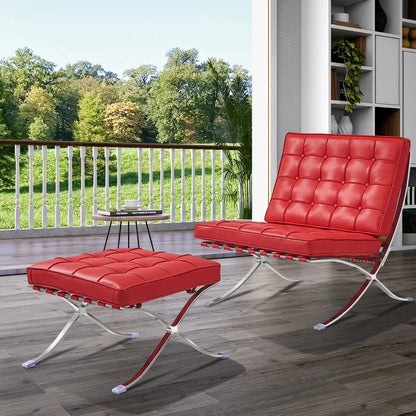 Lounge Chair: Inferno Genuine Leather Reclining Chaise Lounge