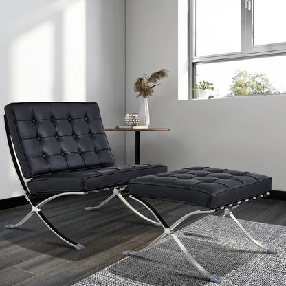 Lounge Chair: Inferno Genuine Leather Reclining Chaise Lounge