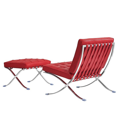 Lounge Chair: Inferno Genuine Leather Reclining Chaise Lounge