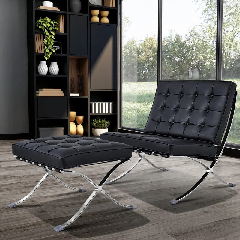 Lounge Chair: Inferno Genuine Leather Reclining Chaise Lounge
