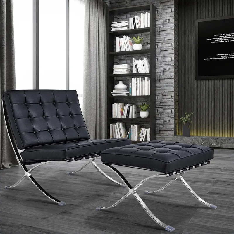 Lounge Chair: Inferno Genuine Leather Reclining Chaise Lounge