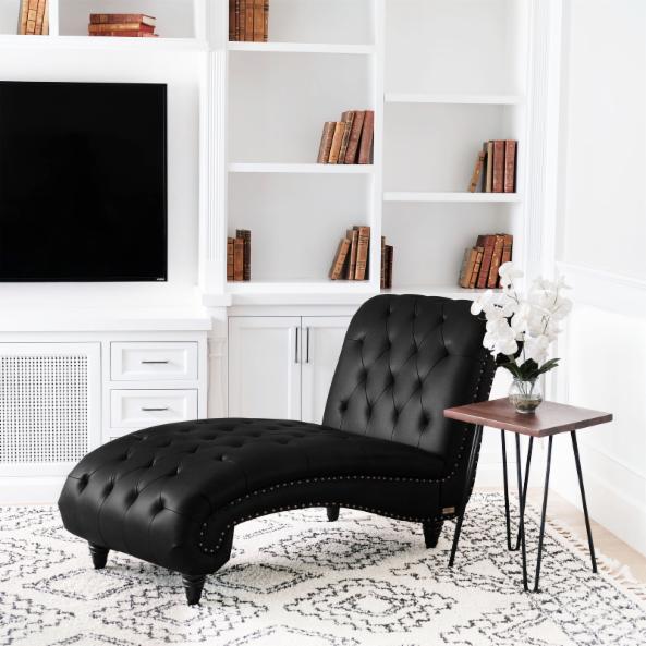 Lounge Chair: Leffette Tufted Chaise Lounge