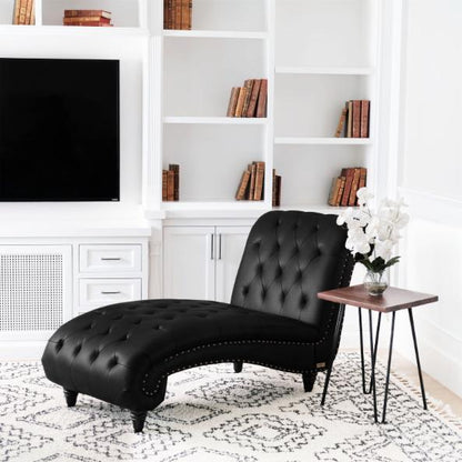 Lounge Chair: Leffette Tufted Chaise Lounge