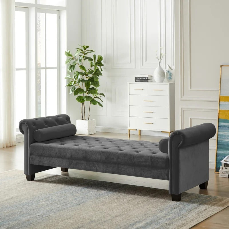 Lounge Chair: Mabel Rolled Arms Chaise Lounge