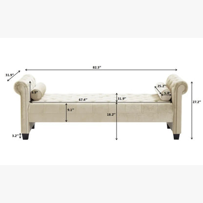 Lounge Chair: Mabel Rolled Arms Chaise Lounge