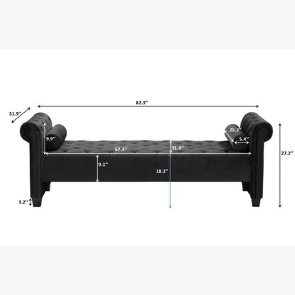 Lounge Chair: Mabel Rolled Arms Chaise Lounge