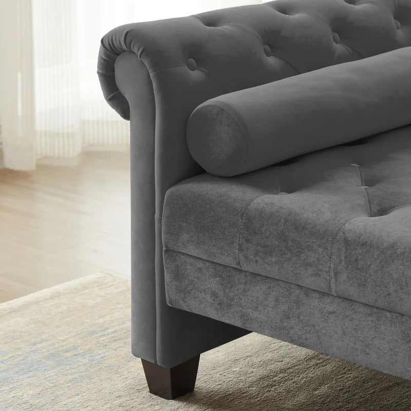Lounge Chair: Mabel Rolled Arms Chaise Lounge