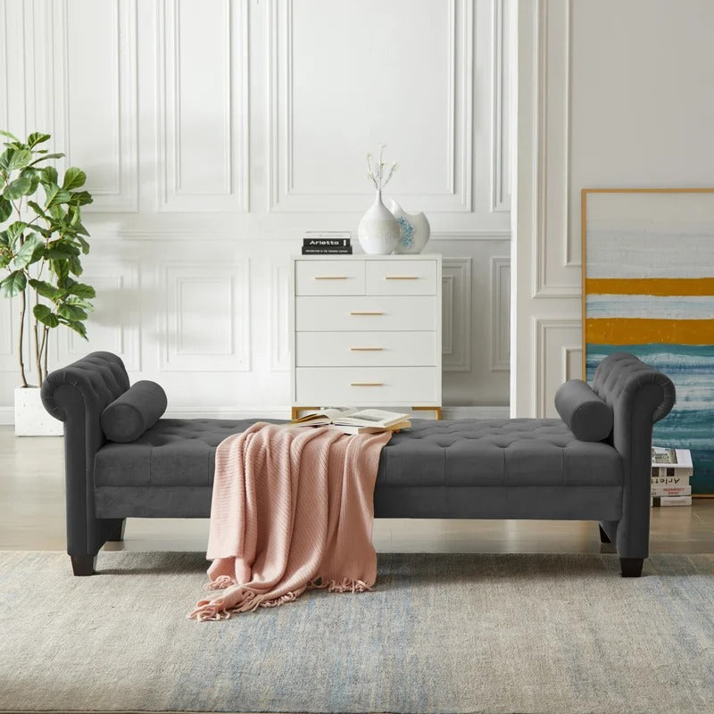 Lounge Chair: Mabel Rolled Arms Chaise Lounge