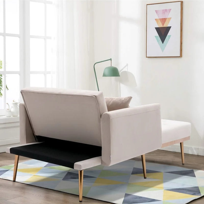 Lounge Chair: Matisha Tufted Two Flared Arms Chaise Lounge
