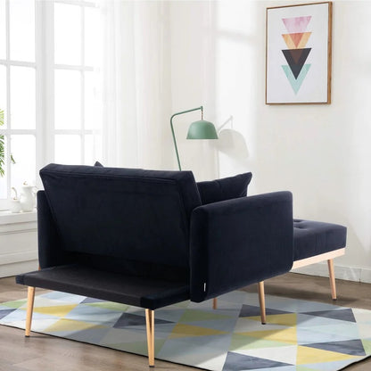 Lounge Chair: Matisha Tufted Two Flared Arms Chaise Lounge