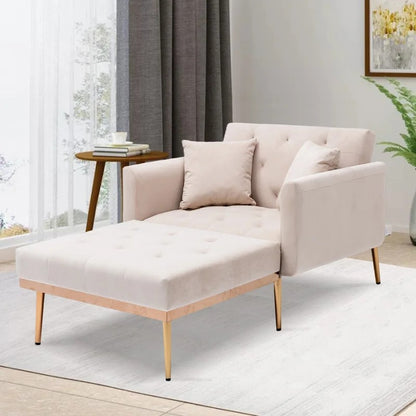 Lounge Chair: Matisha Tufted Two Flared Arms Chaise Lounge