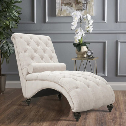 Lounge Chair: Rexony Tufted Armless Reclining Chaise Lounge
