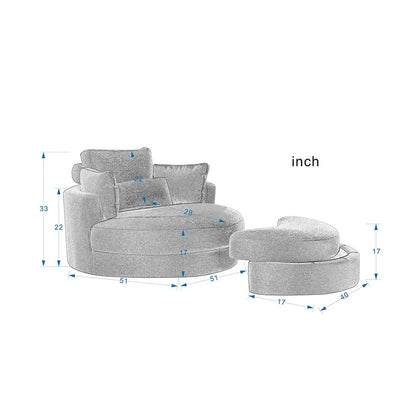 Lounge Chair: Velar Round Arms Chaise Lounge (Set of 2)