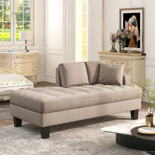 Lounge Chair: Yeforn Tufted One Arm Right-Arm Chaise Lounge