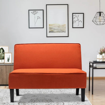 Loveseat: 44.5'' Linen Arm less Loveseat Sofa