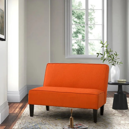 Loveseat: 44.5'' Linen Arm less Loveseat Sofa