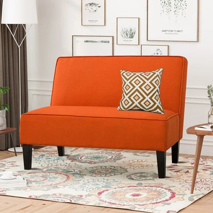 Loveseat: 44.5'' Linen Arm less Loveseat Sofa