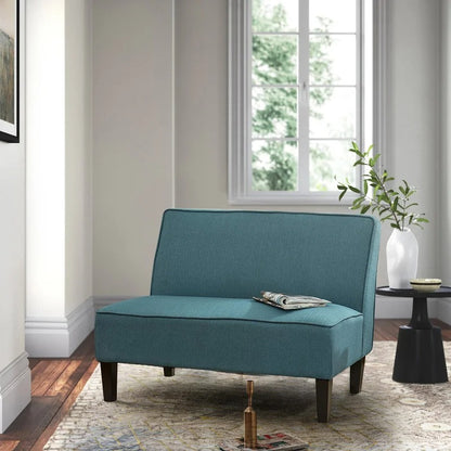 Loveseat: 44.5'' Linen Arm less Loveseat Sofa