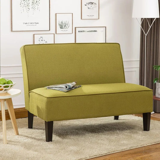 Loveseat: 44.5'' Linen Arm less Loveseat Sofa