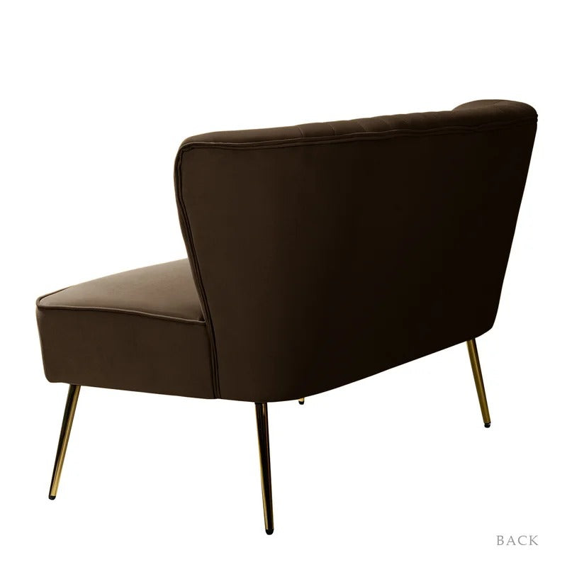 Loveseat: 47'' Velvet Armless Loveseat