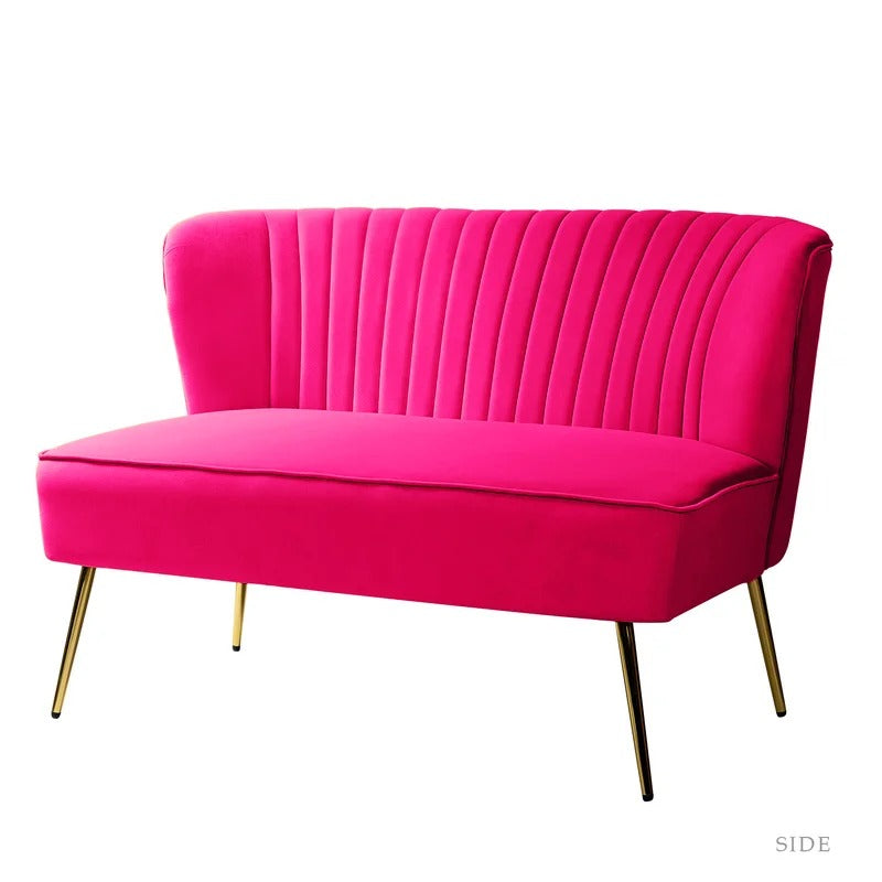 Loveseat: 47'' Velvet Armless Loveseat