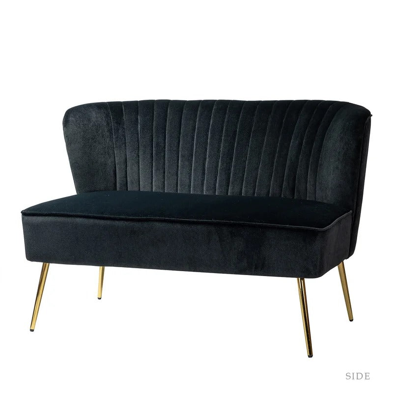 Loveseat: 47'' Velvet Armless Loveseat