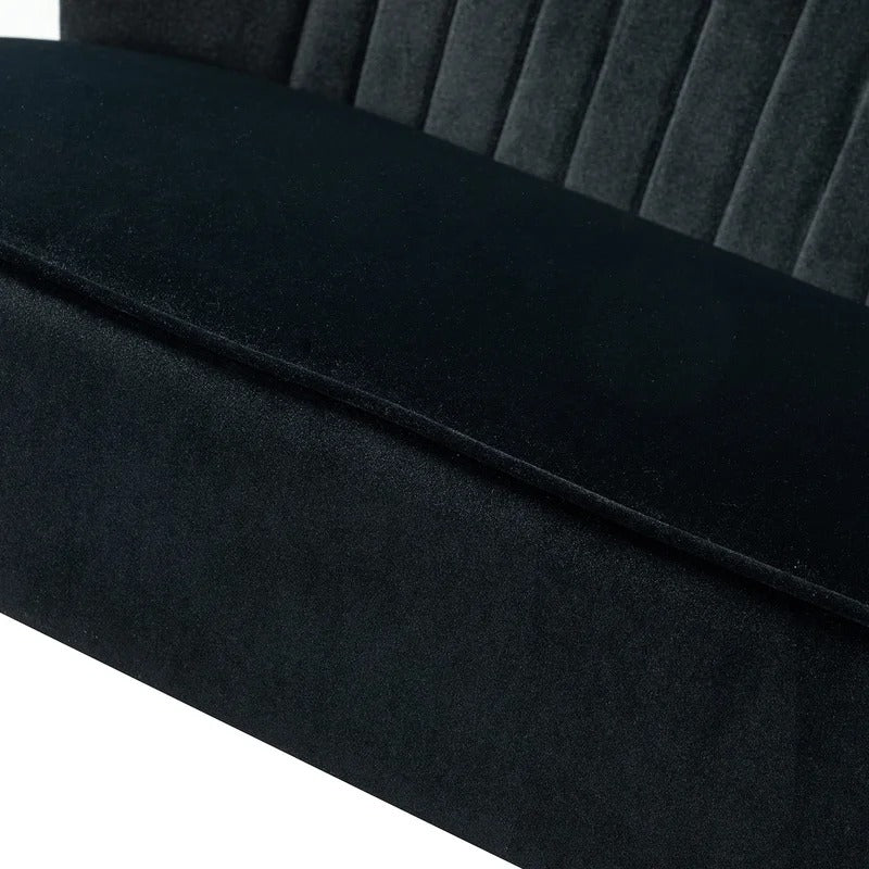 Loveseat: 47'' Velvet Armless Loveseat