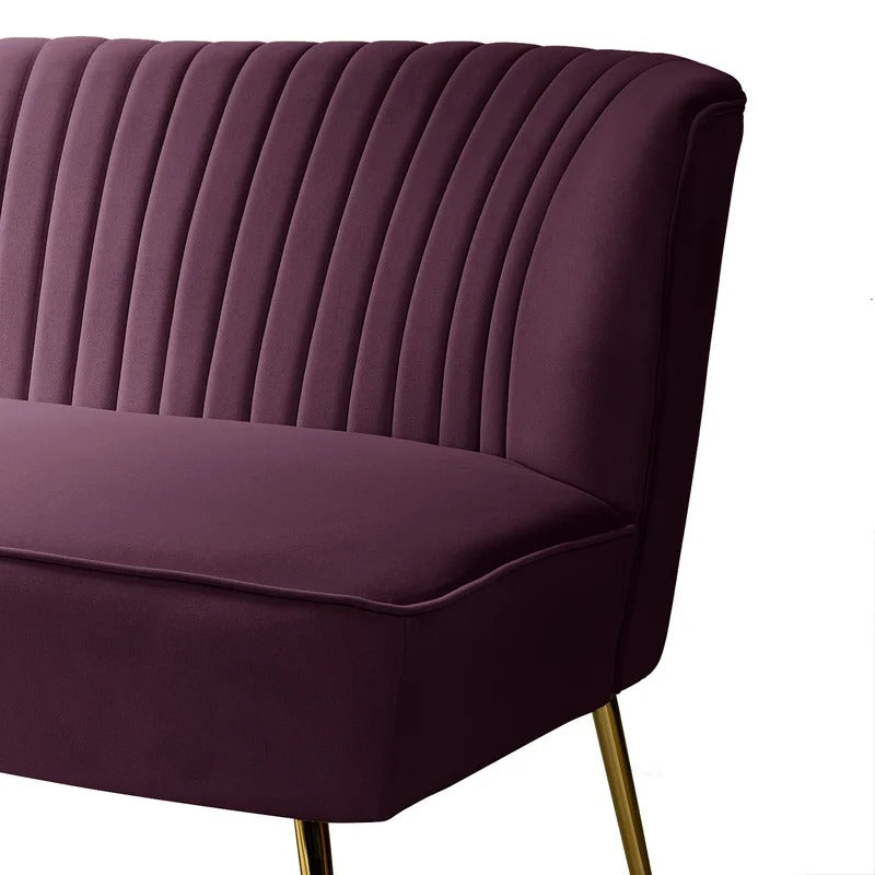 Loveseat: 47'' Velvet Armless Loveseat