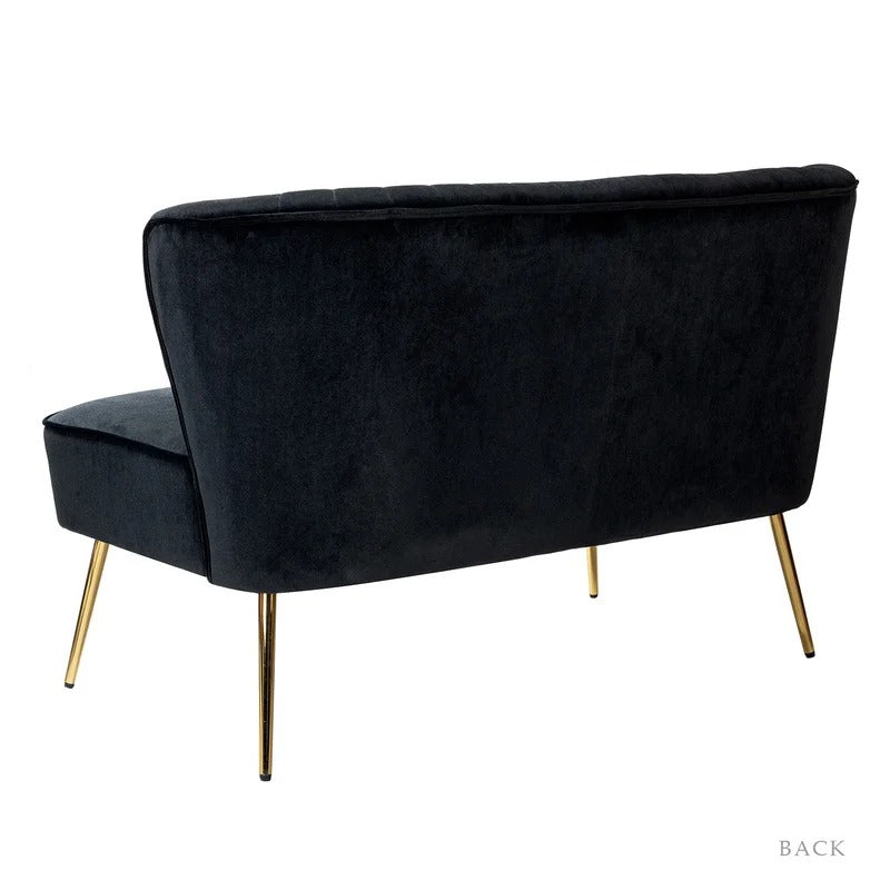 Loveseat: 47'' Velvet Armless Loveseat
