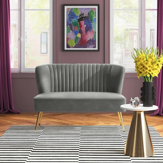 Loveseat: 47'' Velvet Armless Loveseat
