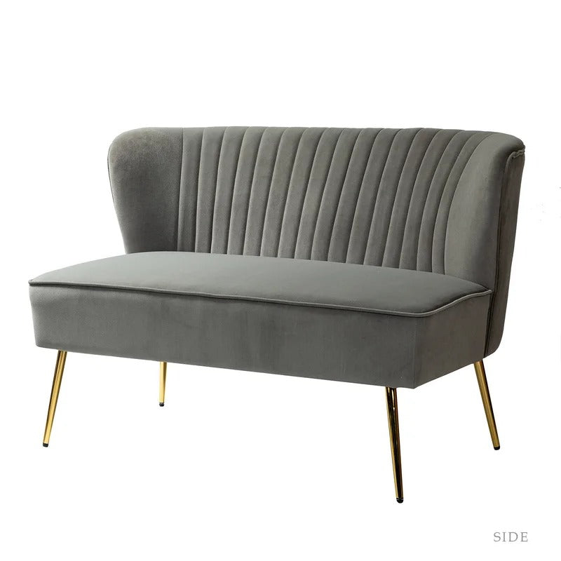 Loveseat: 47'' Velvet Armless Loveseat
