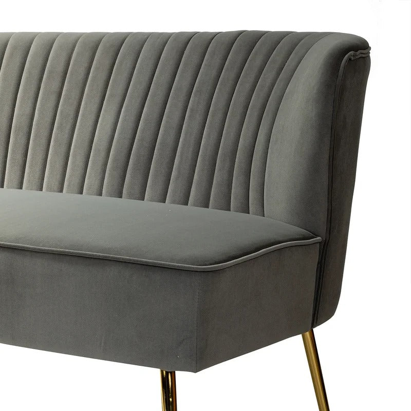 Loveseat: 47'' Velvet Armless Loveseat