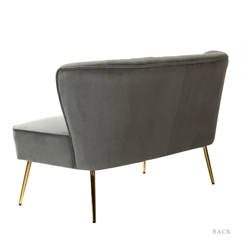 Loveseat: 47'' Velvet Armless Loveseat
