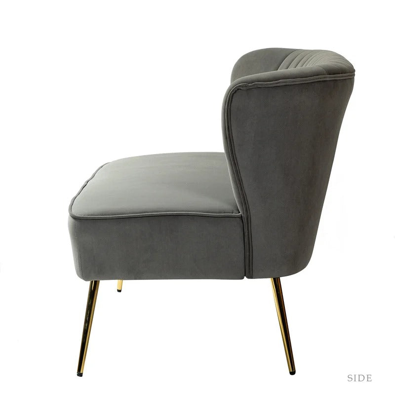 Loveseat: 47'' Velvet Armless Loveseat