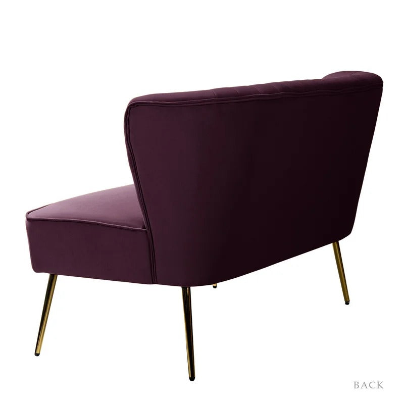 Loveseat: 47'' Velvet Armless Loveseat