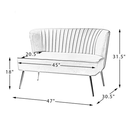 Loveseat: 47'' Velvet Armless Loveseat