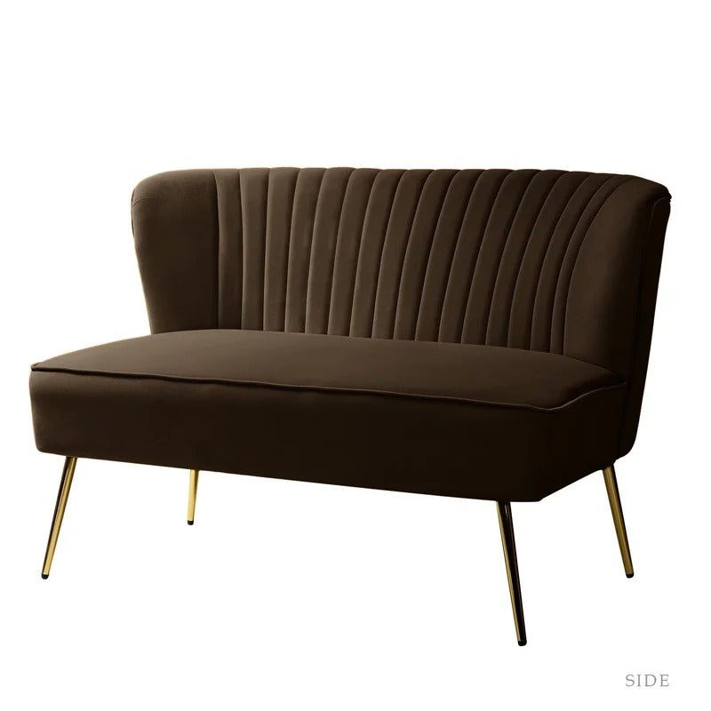 Loveseat: 47'' Velvet Armless Loveseat