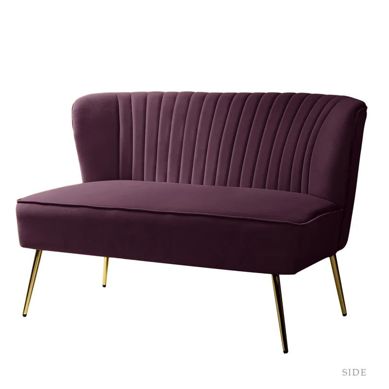 Loveseat: 47'' Velvet Armless Loveseat