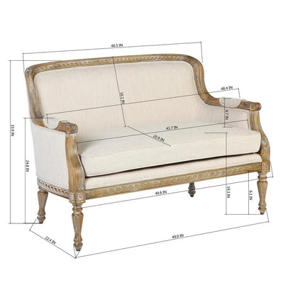 Loveseat: 49.6'' Recessed Arm Loveseat with Reversible Cushions