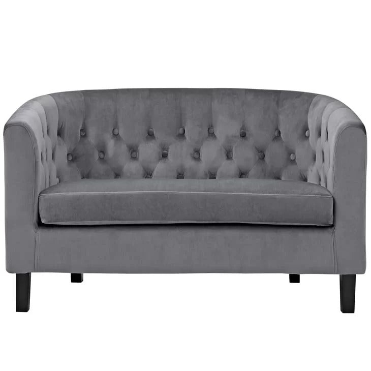 Loveseat: 49'' Rolled Arm Chesterfield Loveseat Sofa