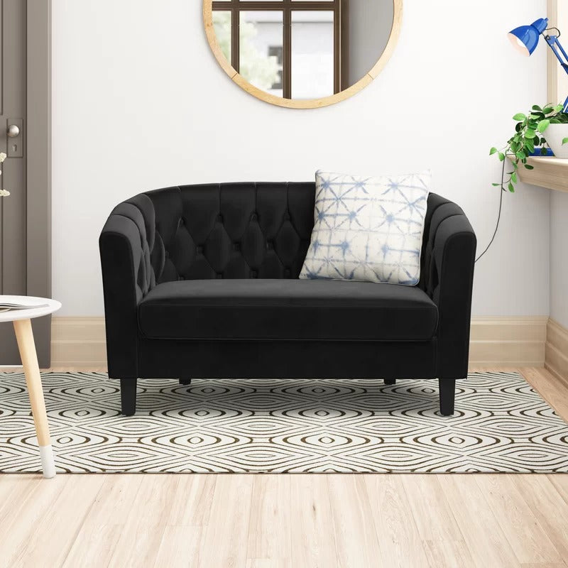 Loveseat: 49'' Rolled Arm Chesterfield Loveseat Sofa