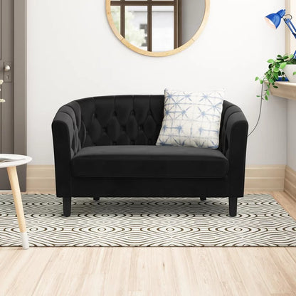 Loveseat: 49'' Rolled Arm Chesterfield Loveseat Sofa