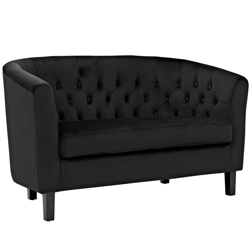 Loveseat: 49'' Rolled Arm Chesterfield Loveseat Sofa