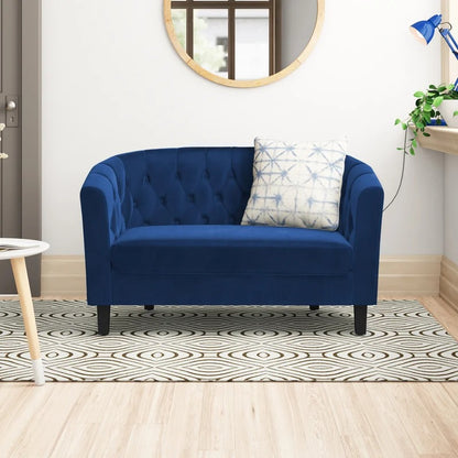 Loveseat: 49'' Rolled Arm Chesterfield Loveseat Sofa
