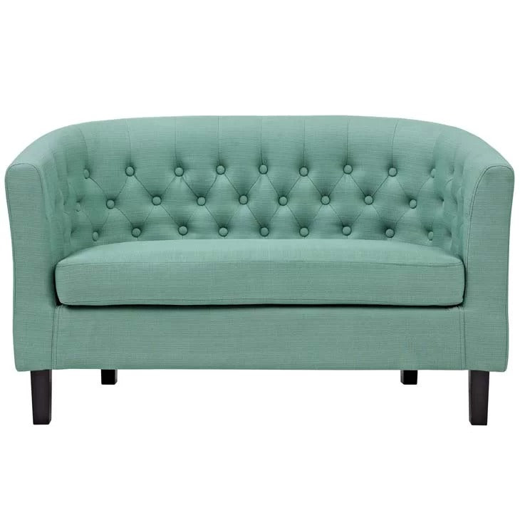 Loveseat: 49'' Rolled Arm Chesterfield Loveseat Sofa