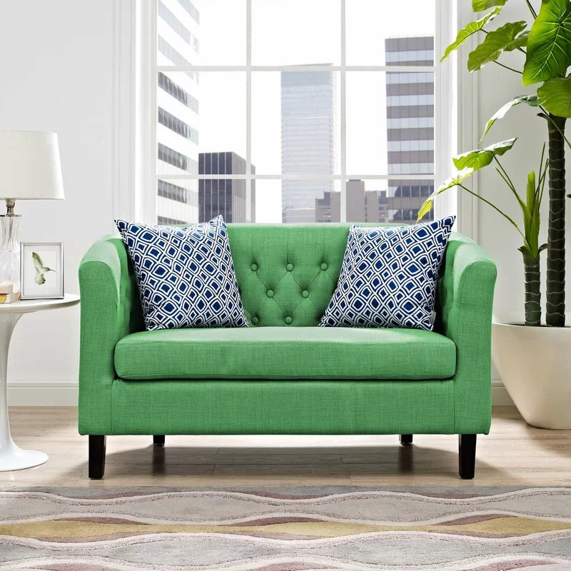 Loveseat: 49'' Rolled Arm Chesterfield Loveseat Sofa