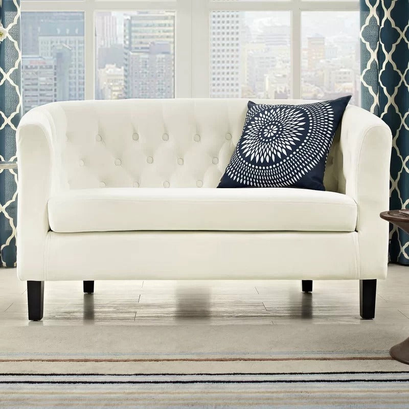 Loveseat: 49'' Rolled Arm Chesterfield Loveseat Sofa